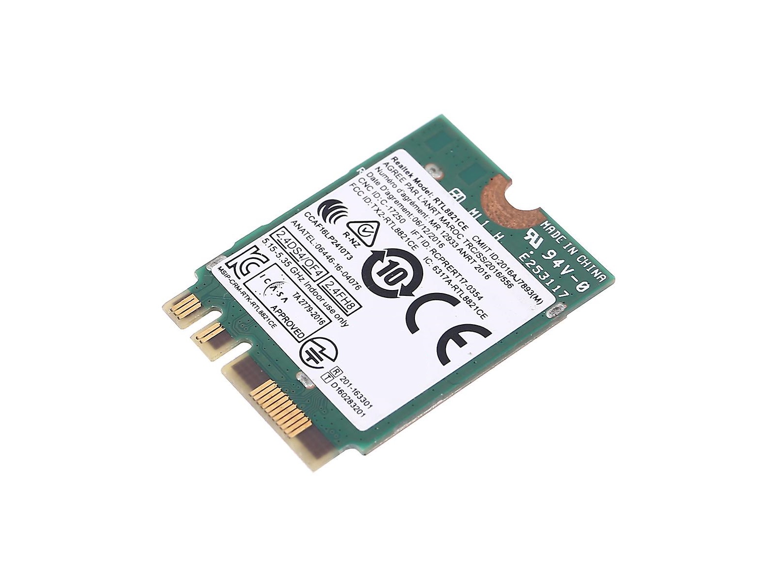 Realtek RTL8821CE Mini PCIe WiFi & Bluetooth 4.2 Card - Dual Band 802.11ac, 433Mbps