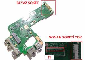 Dell Inspiron N5110, M5110 Audio USB IO Board - Beyaz Soket - WithOut WWAN