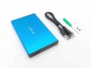 2.5-inch Hard Disk (HDD) Kutusu - USB 3.0 SATA 4.8 Gbps - F�r�alanm�� Al�minyum - Mavi