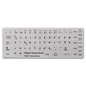 Notebook Klavyeleri ��in T�rk�e Sticker Seti - F Metalik