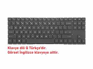Hp Omen 16-b0000 Notebook Klavye - Tu� Tak�m� / Siyah - TR - Ver.1 - Non-Numeric - RGB Backlit