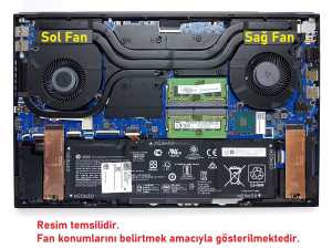 Hp Omen 15-ek0000 Notebook Fan / Ver.4 (Sol Fan - 12V)