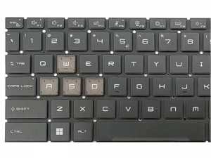 MSI Bravo 15 C7V Notebook Klavye - Tu� Tak�m� / Siyah - TR - Backlit - Ver.1 (Mavi I��k) - WASD