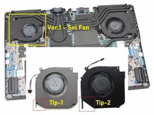 Medion Erazer GM7IX7N Notebook Fan / Ver.1 (Sol Fan) - Tip-2