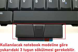 Dell Latitude E6400, E6500 Notebook Klavye - Tu� Tak�m� / TR